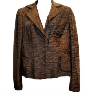 Akris Brown Hook Eye Womens Blazer Size 10
